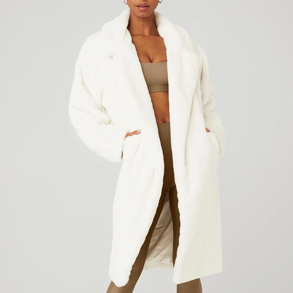 Alo Yoga Oversized Faux Fur Trench Ivory S